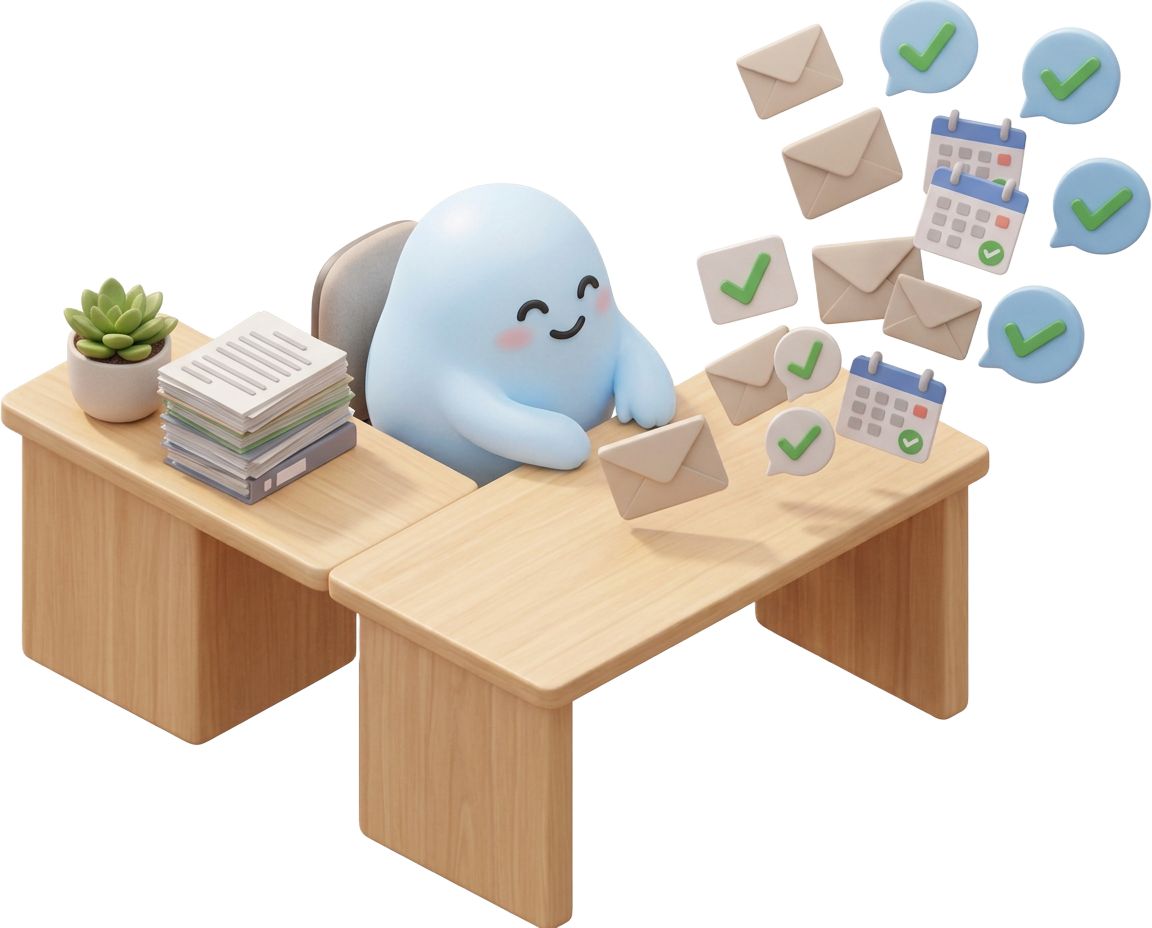 Iris juggling reminders, messages and calendar tasks